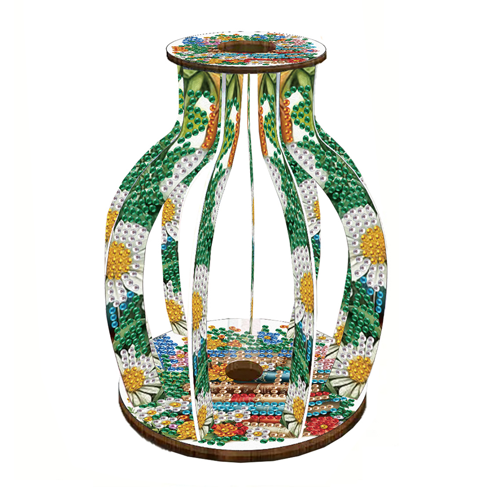 Acrylic Wood Diamond Painting Flower Vase 5D DIY Diamond Art Vase (Book)
