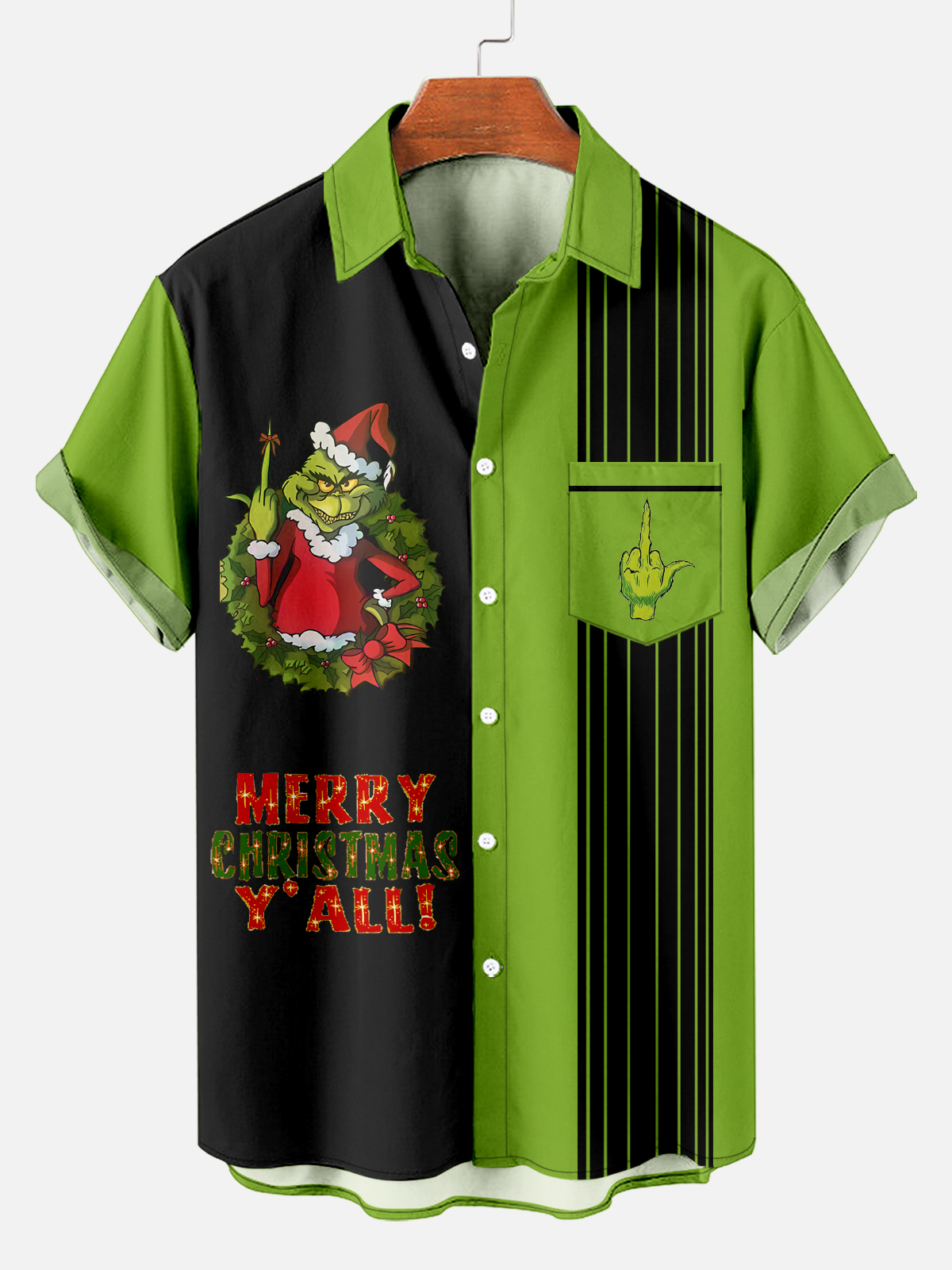 Men's Classic Christmas Short Sleeve Shirt PLUSCLOTHESMAN