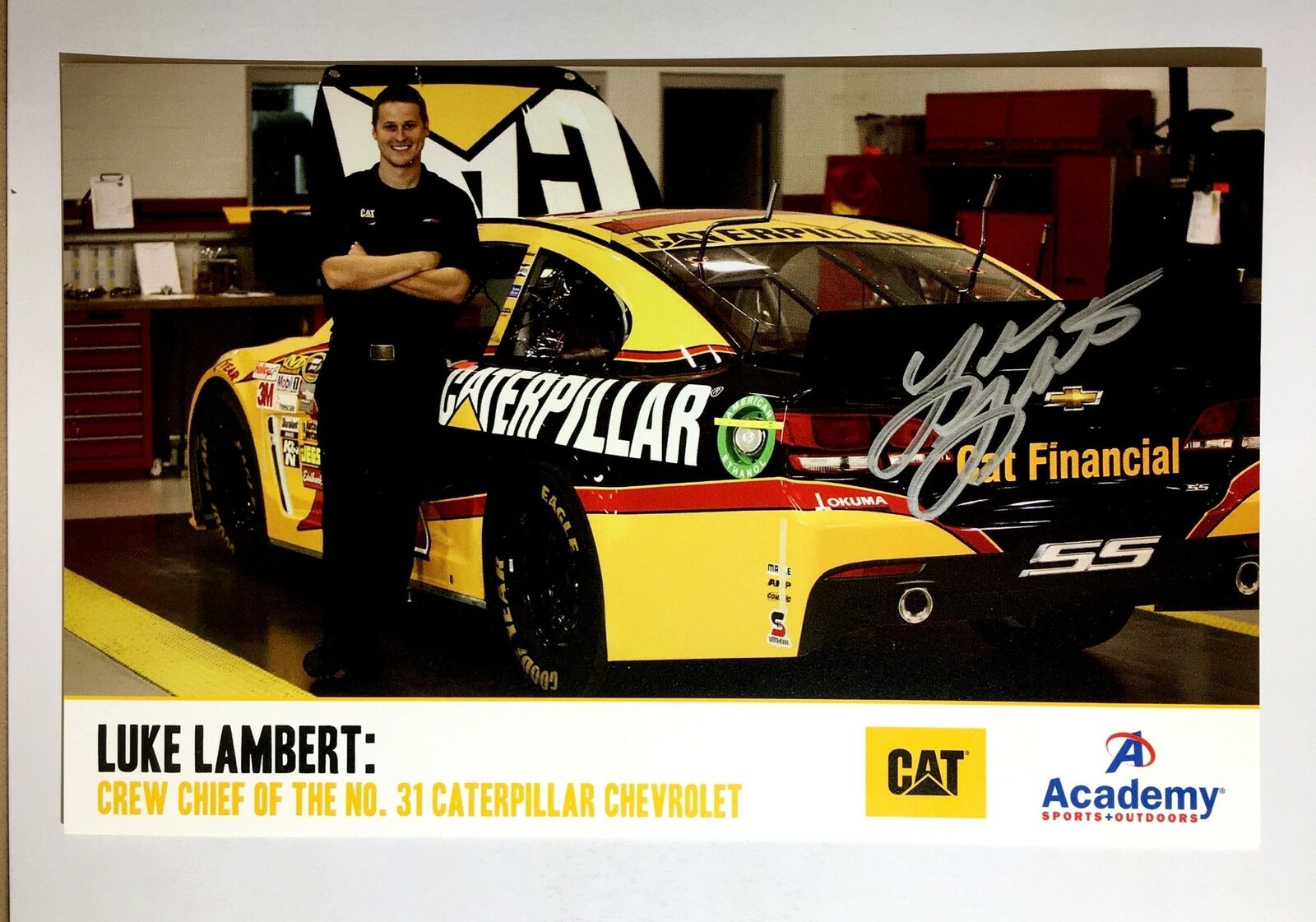 Luke Lambert Signed 5.5x8.5 Photo Poster painting Promo Hero Card Postcard NASCAR  Ship Auto