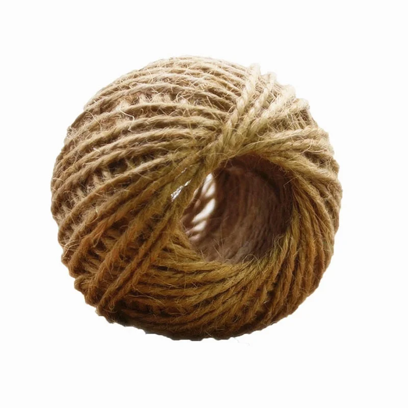 2mm 30M/Roll Burlap Rope Natural Jute Twine Burlap String Hemp Rope Wedding Gift Wrapping Cords Home Woven Decorative DIY Crafts