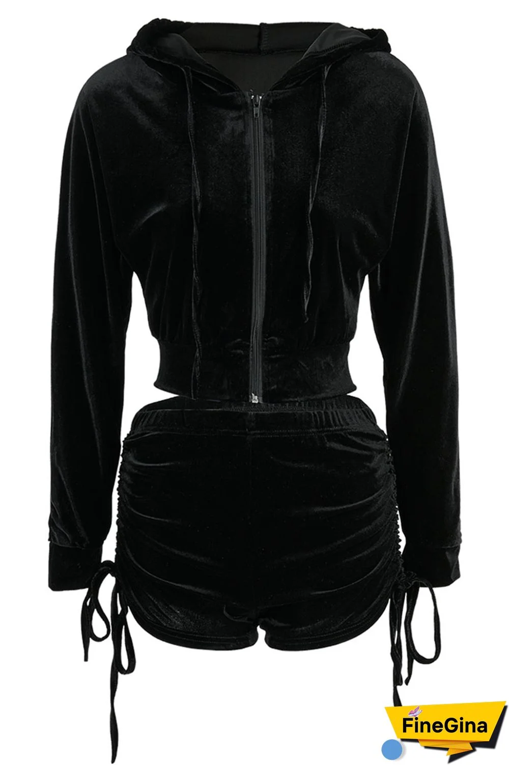 Blue Street Patchwork Solid Draped asymmetrical Straight Long Sleeve Two Pieces