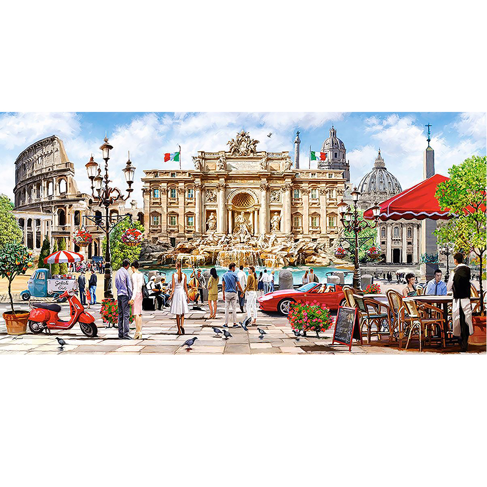 

85*45CM - Trevi Fountain - Round Drill Diamond Painting, 501 Original