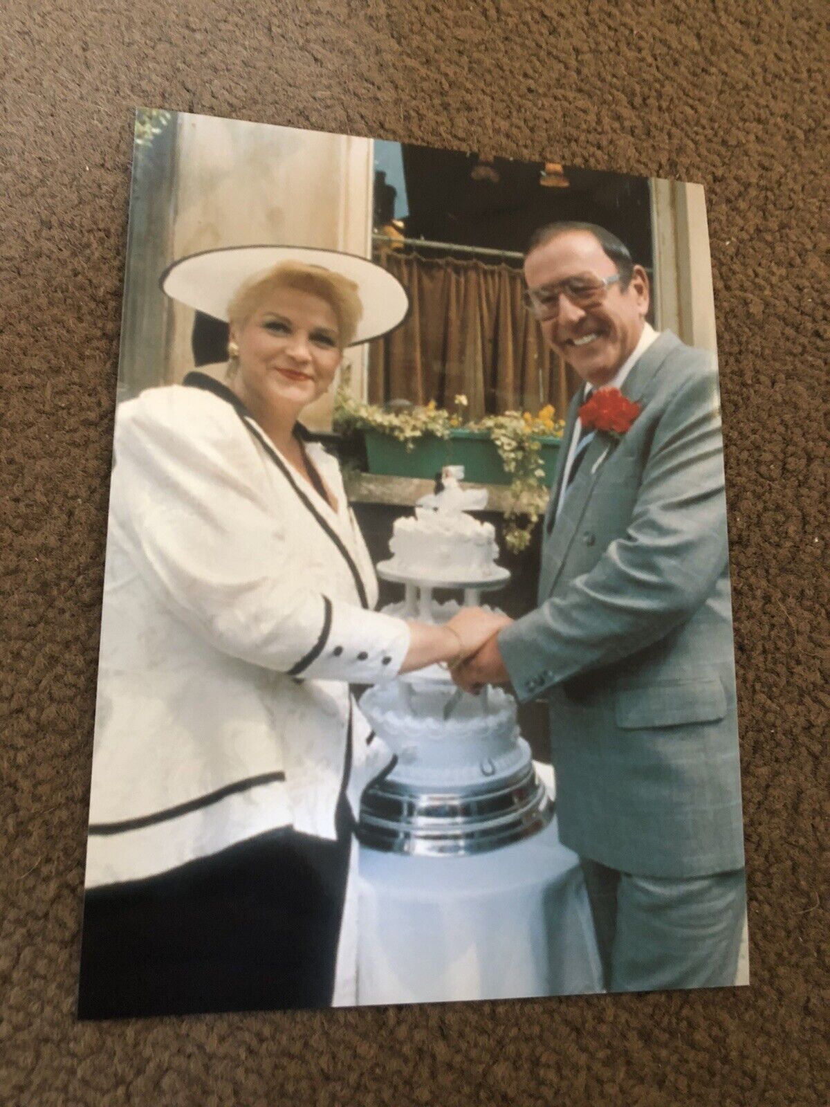 PAM ST CLEMENT & MIKE REID (EASTENDERS) UNSIGNED Photo Poster painting- 7x5”