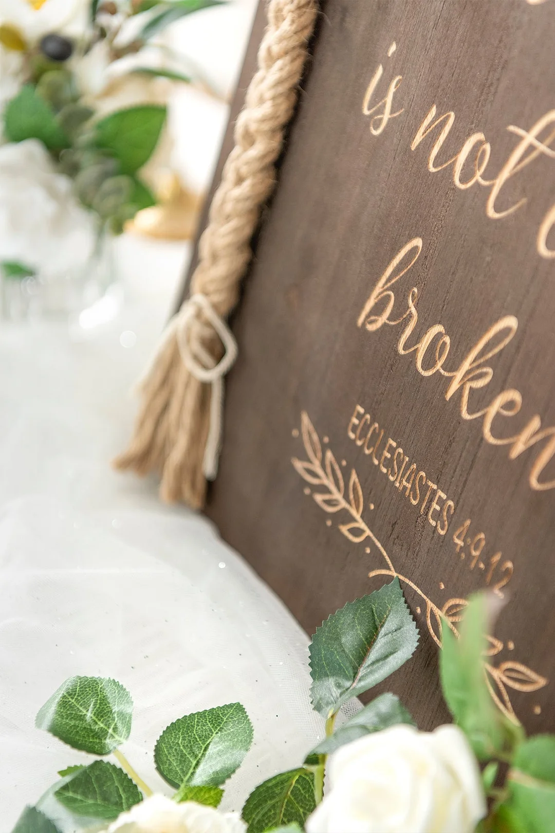 Strand of Three Cords Wedding Ceremony Sign - A Cord of Three Strands is not Easily Broken