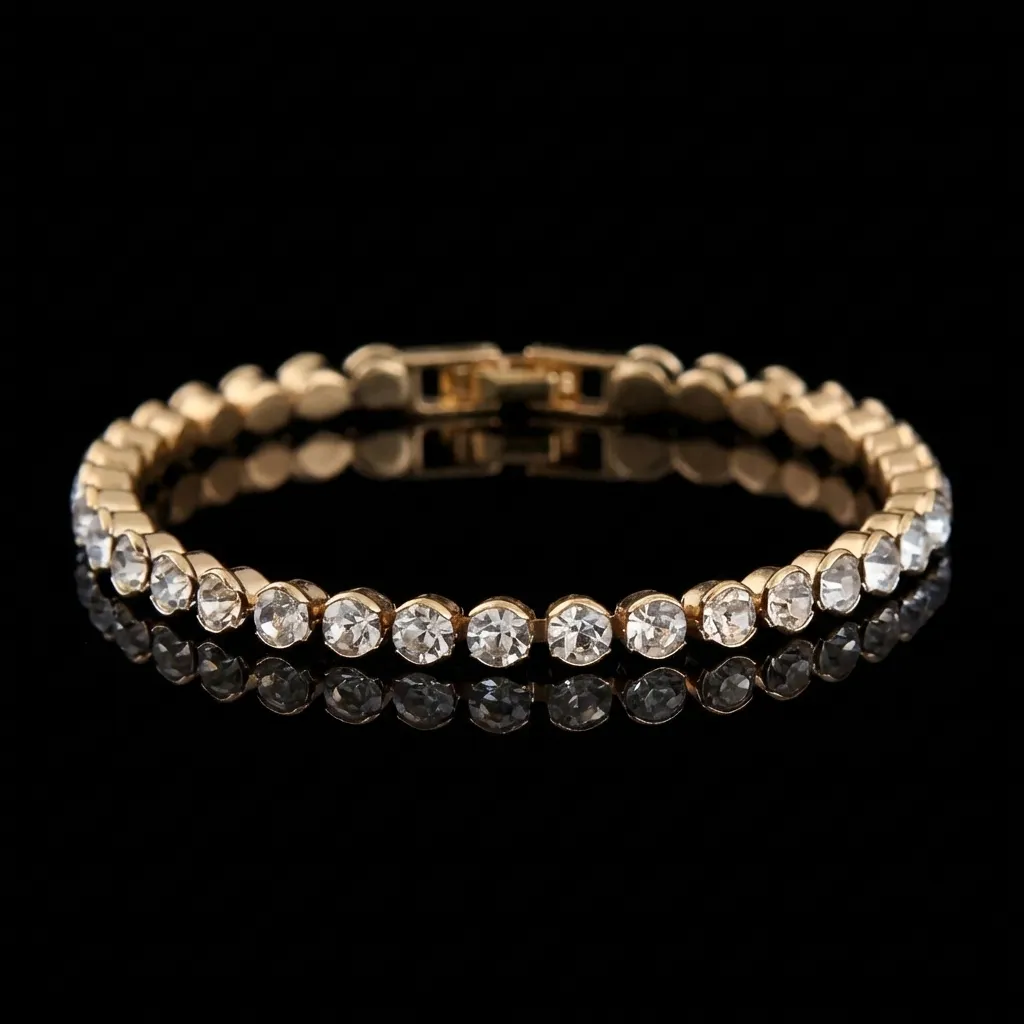 The Celestial Tennis Bracelet | JiStones Premium Crystal Collection 17CM T213-gold