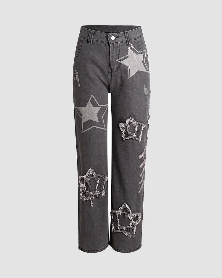 Volley Graphic Stars Distressed Jeans