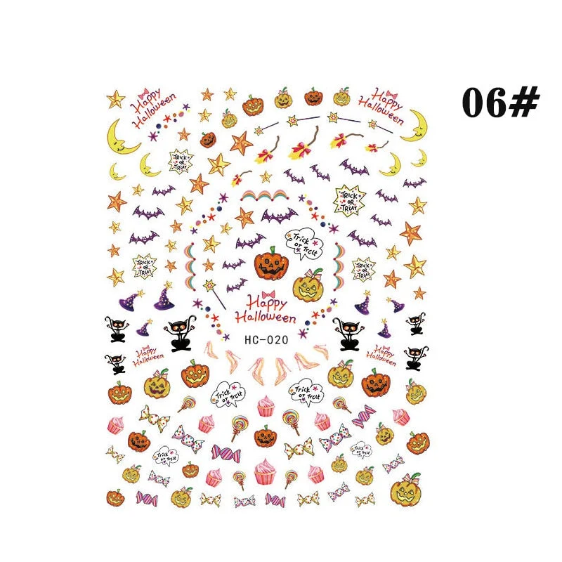 1PCS Bloody Halloween Theme Nail Foil Stickers Red Hand Scar Lips Snake Anime Nail Design 3D ManicureS Gel Polish Decor Sliders