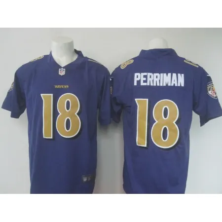 Men's  Ravens #18 Breshad Perriman Purple Limited Rush NFL Jersey