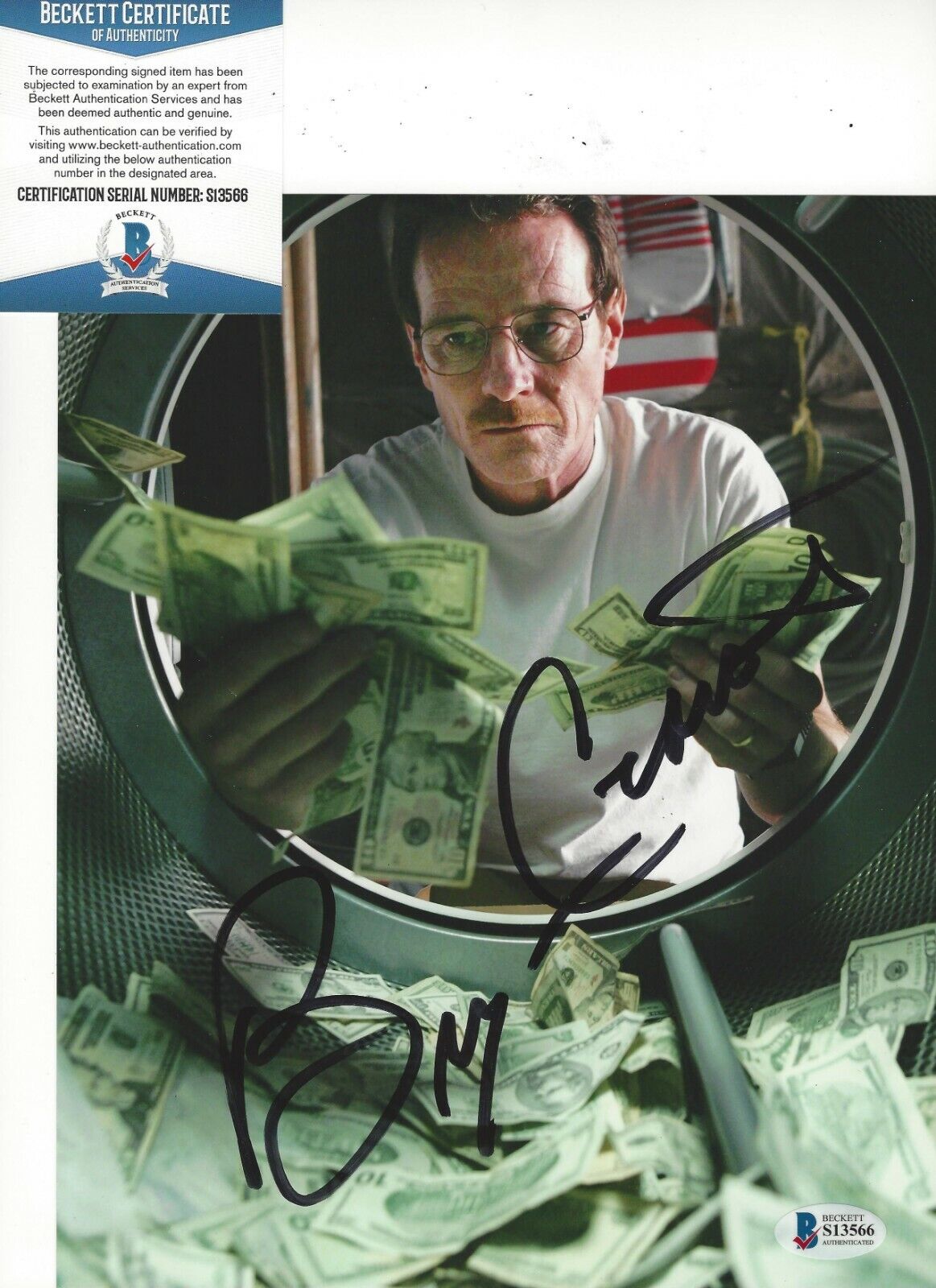 ACTOR BRYAN CRANSTON SIGNED BREAKING BAD 8x10 Photo Poster painting BECKETT 1 COA WALTER WHITE