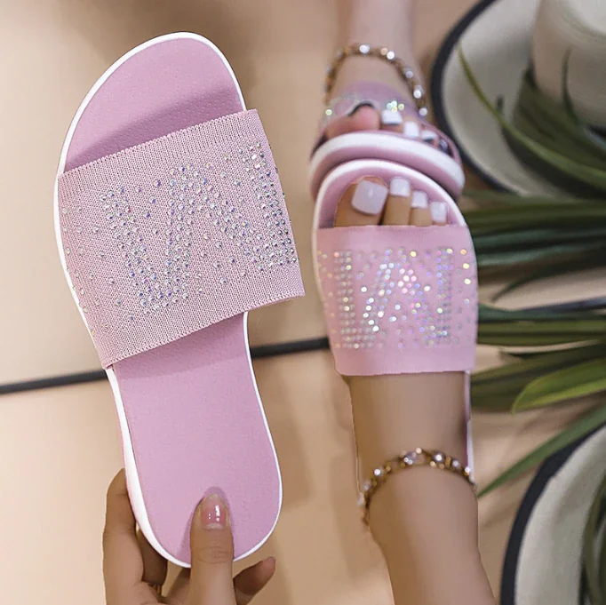 Qengg New Women's Casual Slippers Fashion Fly Woven Mesh Beach Flats Outdoor Polyurethane Light Platform Sandals Sand&aacute;lia Flip Flop