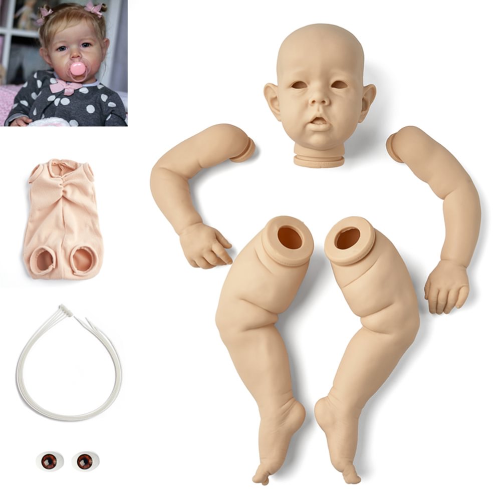 Reborn Baby Kit 28 Inches Open Eyes Liam DIY Blank Vinyl Unpainted Doll Kit