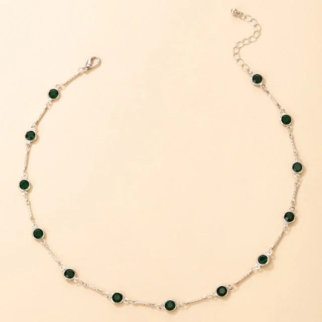 Green Rhinestone Necklace