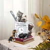 Diamond Painting Acrylic Cat and Book   Clock Ornament