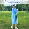 10Pcs Rain Ponchos with Drawstring Hood Waterproof Emergency Raincoat for Adults