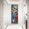 Glass Painting Butterfly Flowers-11CT Stamped Cross Stitch 30*90cm/11.81*35.43in (Big Size)