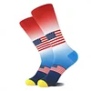 Unisex 250th Anniversary American Flag Color Block Striped Star Mid-Calf Socks by Inlyline
