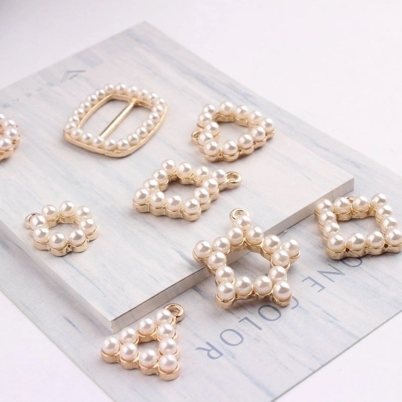 10 PCS/Package Alloy Pearl Geometric Pendant Minimalist