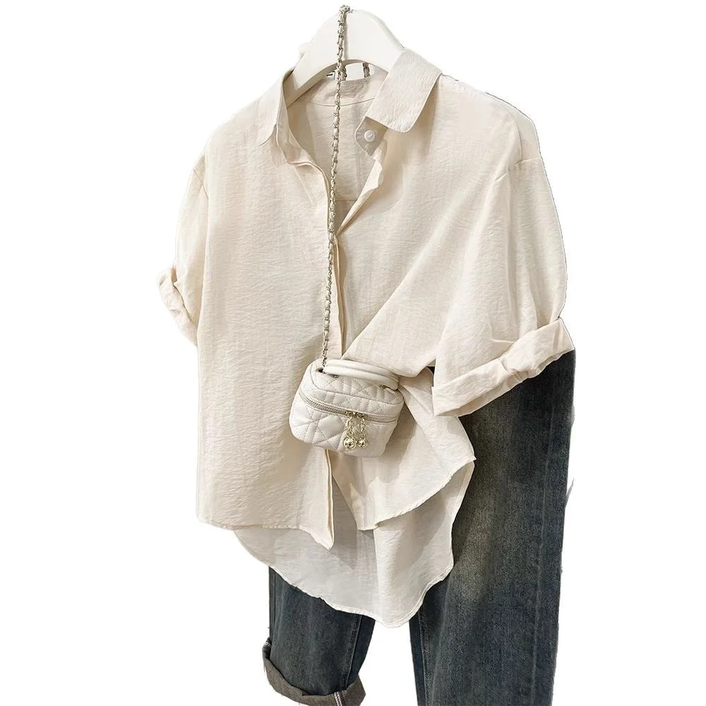 Athvotar Athvotar Short-Sleeved Shirt Women's Summer 2025 Summer New Loose Thin Shirt Niche Design Top