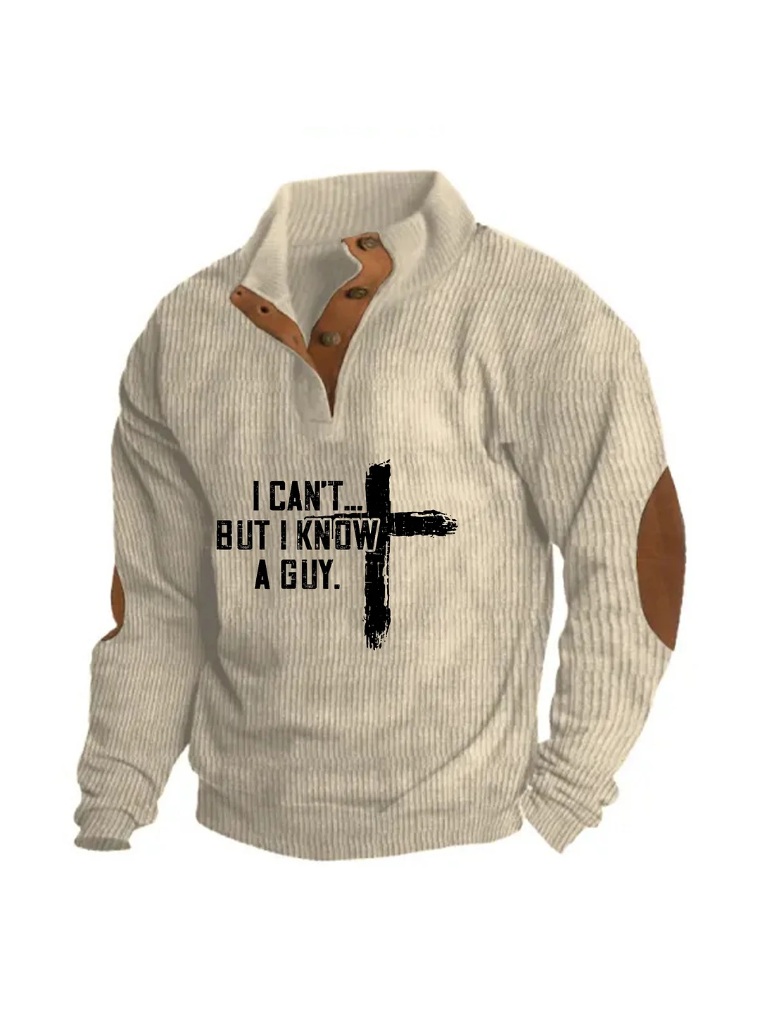 Men's I Can't But I Know A Guy Colorblock Stand Collar Sweatshirt