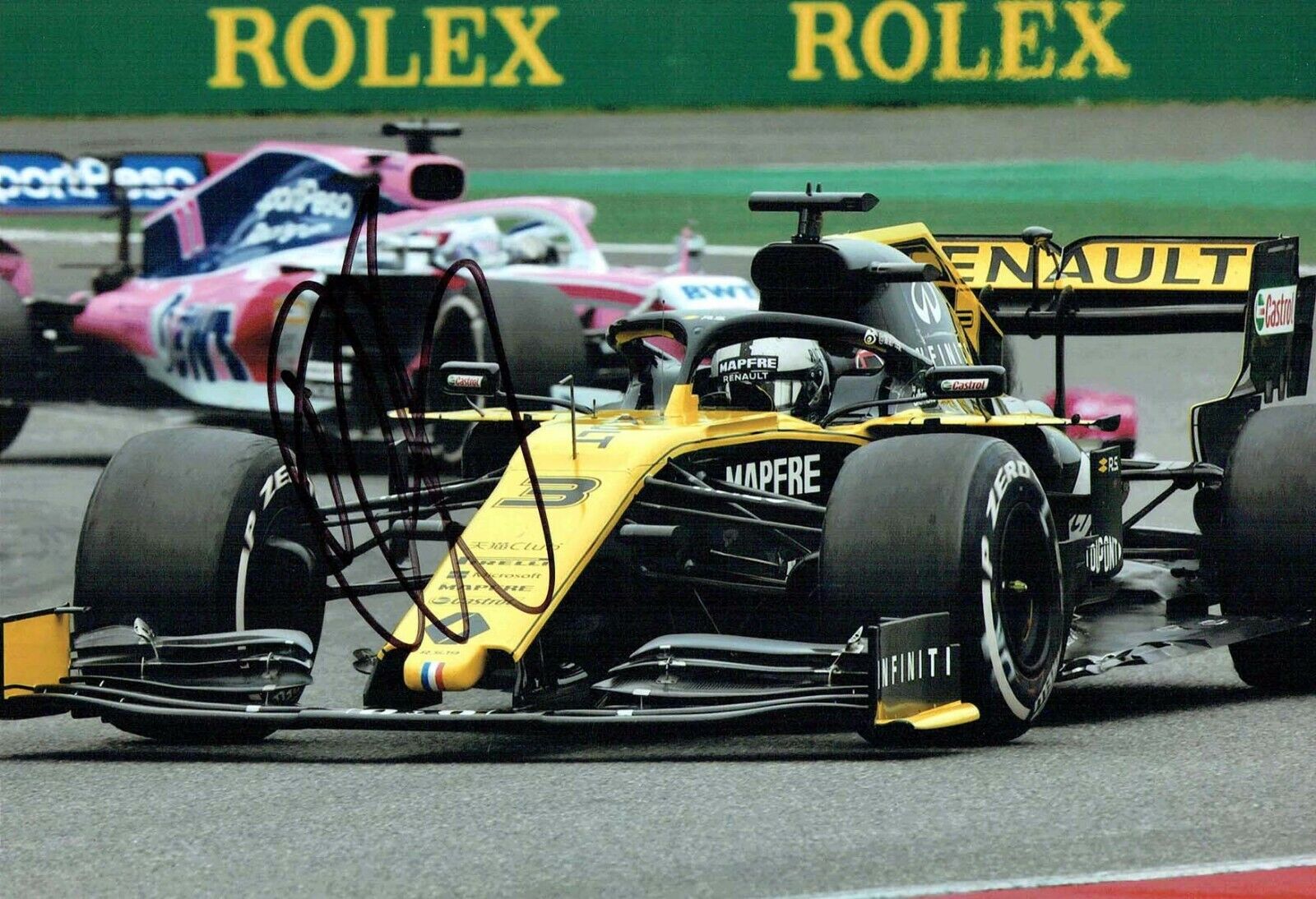 Daniel RICCIARDO Autograph 2019 SIGNED 12x8 Race Photo Poster painting 1 RENAULT F1 AFTAL COA