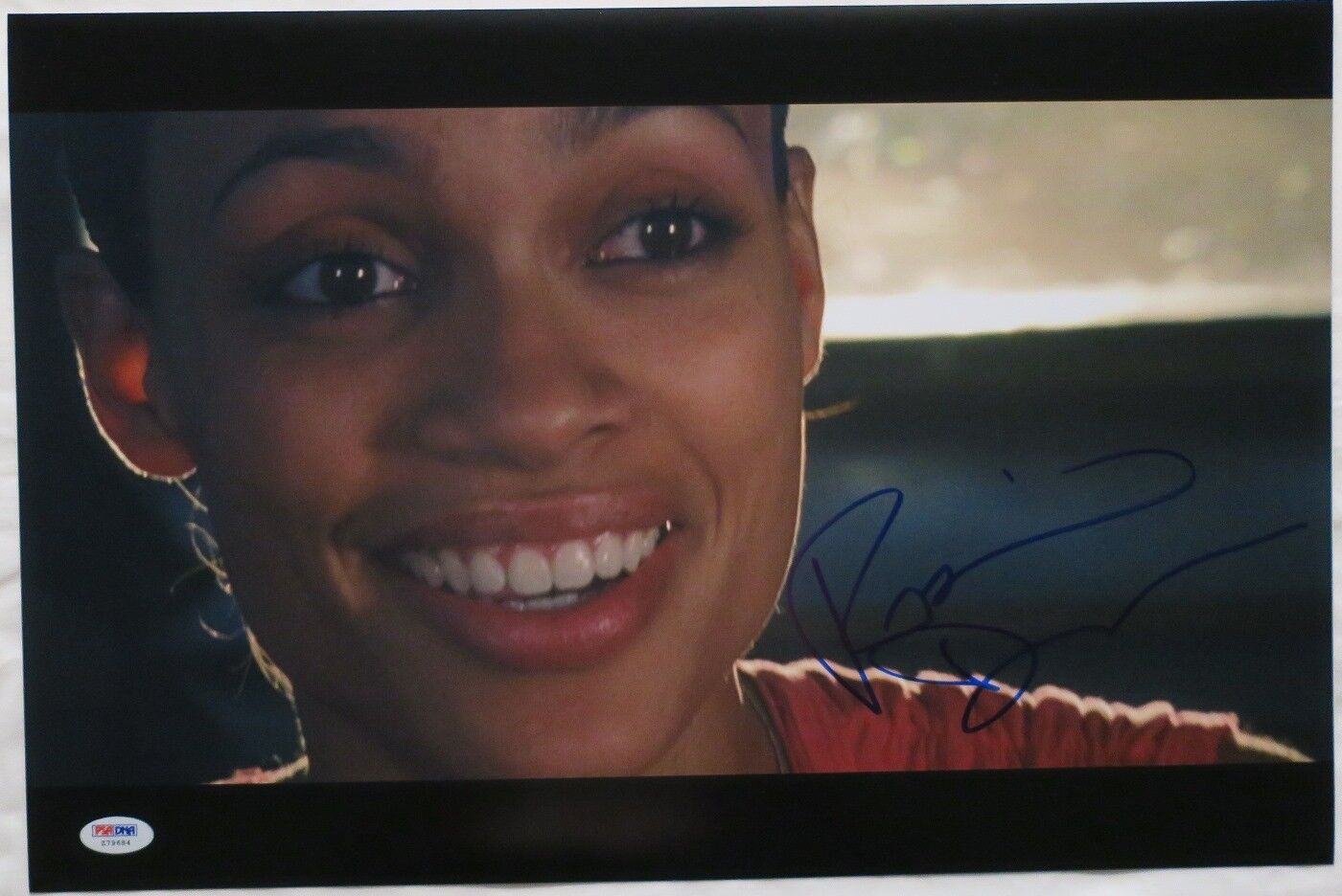 Rosario Dawson Signed Death Proof Authentic Auto 12x18 Photo Poster painting PSA/DNA #Z79684