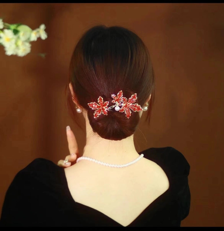 Women’s Minimalist Peacock Feather Flower Alloy Plating Inlay Rhinestones Hair Band