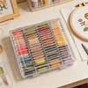 Multi-Color Embroidery Yarn with Transparent Storage Box Cross Stitch Supplies Sewing Embroidery Thread Set for Halloween Christmas Mothers Day