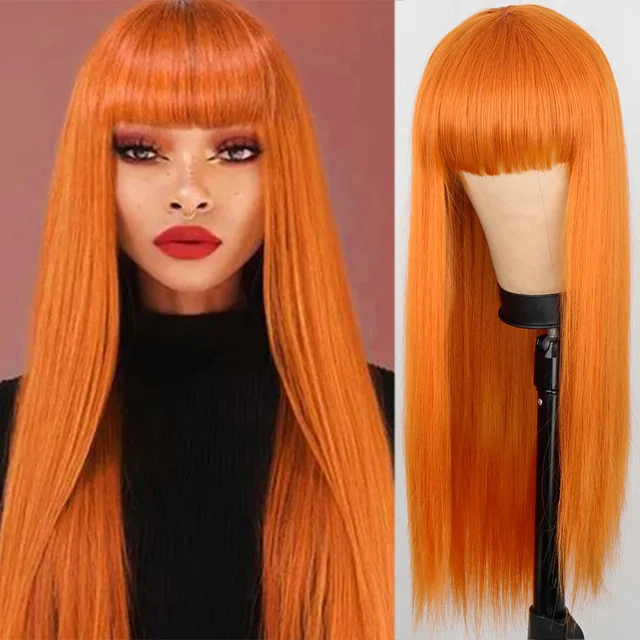 Jewtribute Hair®|Lolita Pink Blonde Long Streight Bangs Natural wigs 