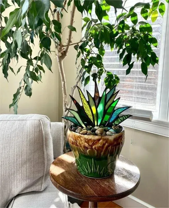 Suncatcher Stained Agave Plante