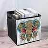 (US Local)Elephant DIY Special Shape Diamond Painting Folding Storage Box Container Organizer Case Kit