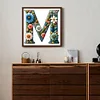 Flower Letter N-Full Round Diamond Painting 30*30CM