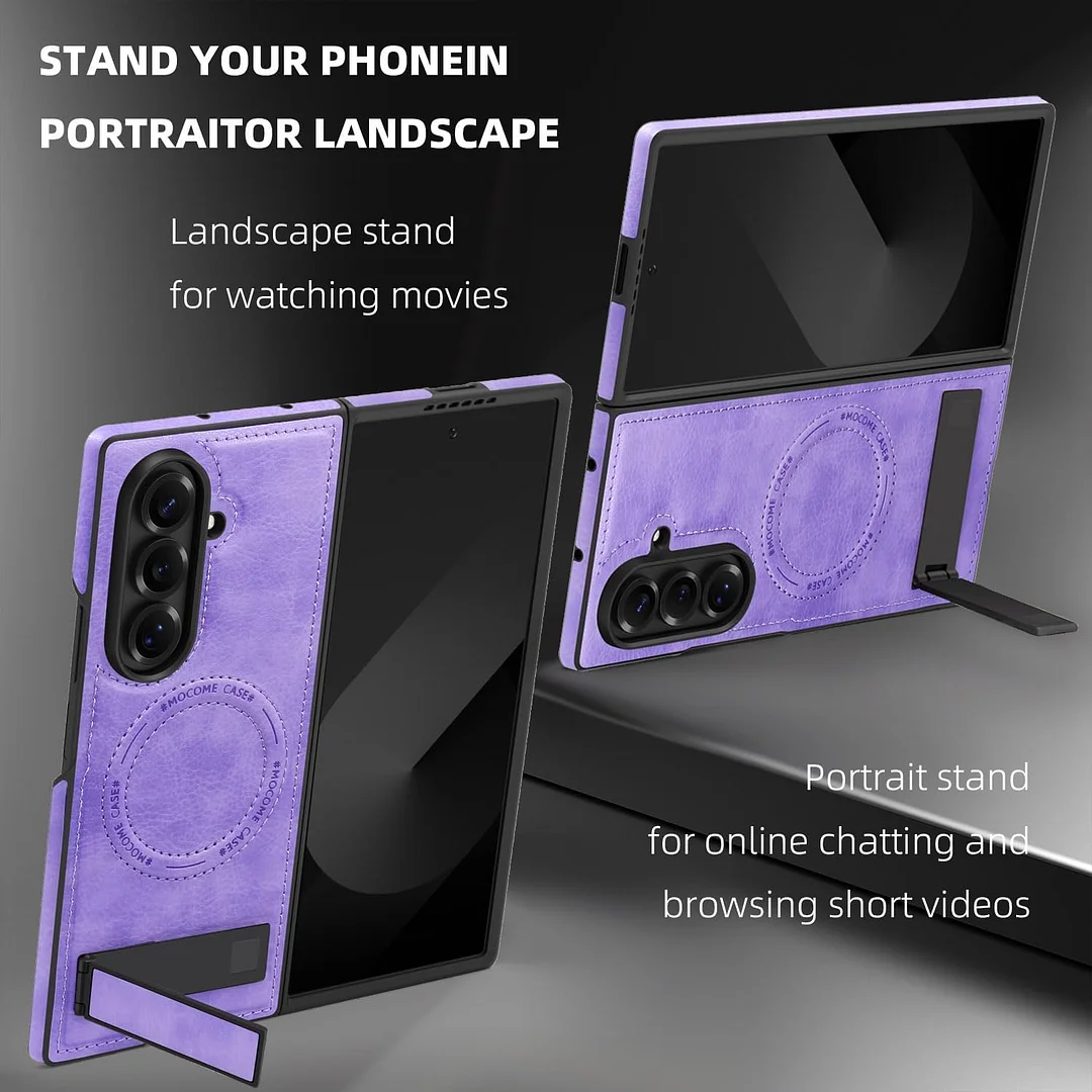 Samsung Galaxy Z Fold 6 Leather Case Magnetic Protective Case Holder Phone Case