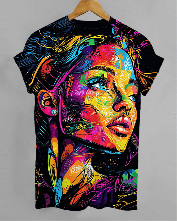Colorful Graffiti Portrait T-Shirt