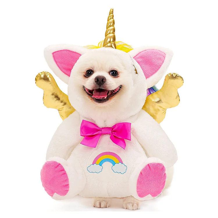 Cute Unicorn Pet Dog Cosplay Costume Outfits Halloween Carnival Suit