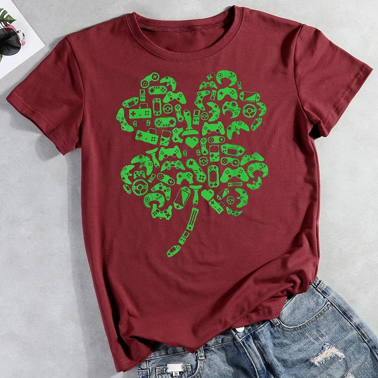 Game Shamrock Round Neck T-shirt