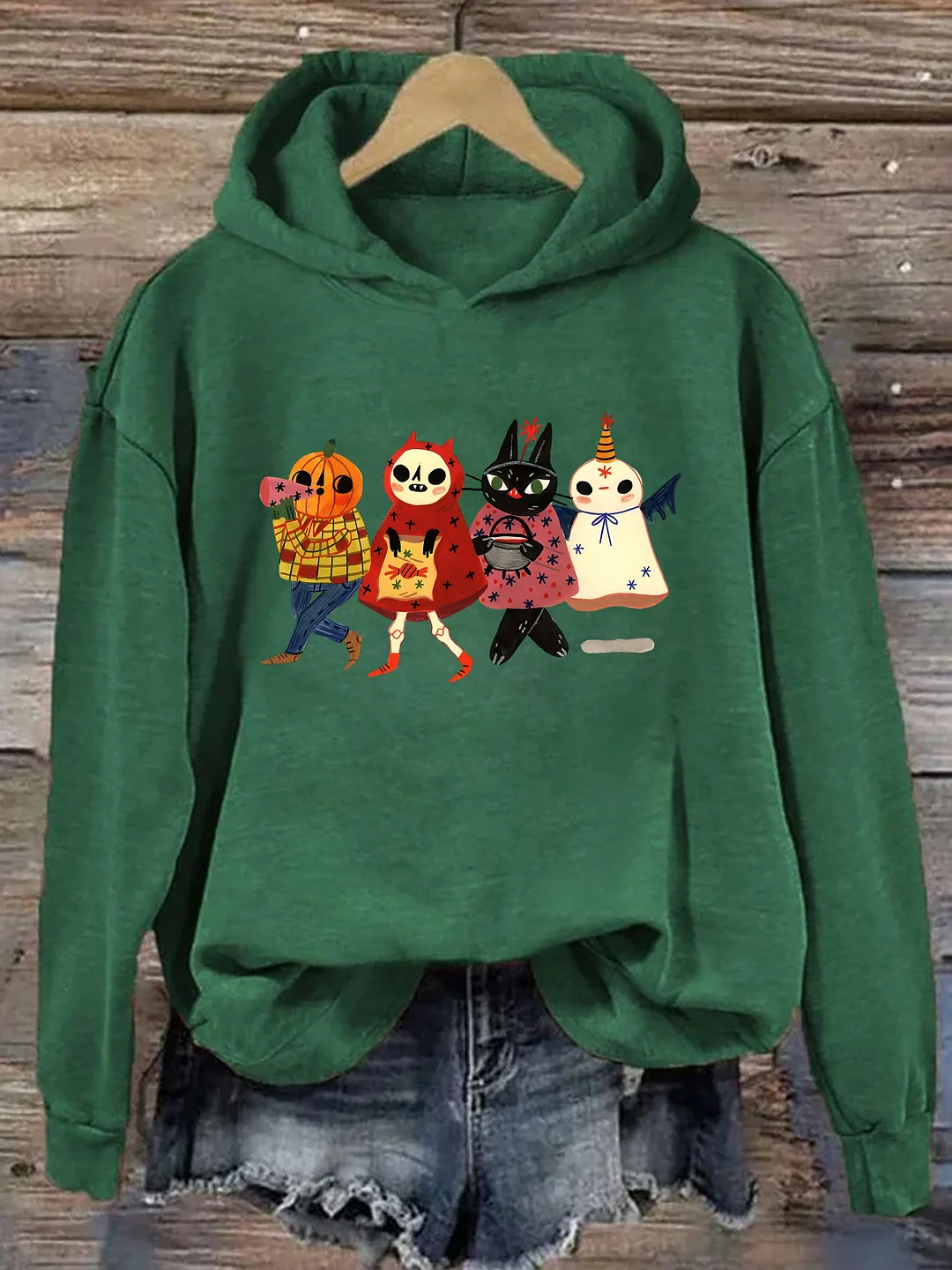 Halloween Cute Cat Ghost Hoodie