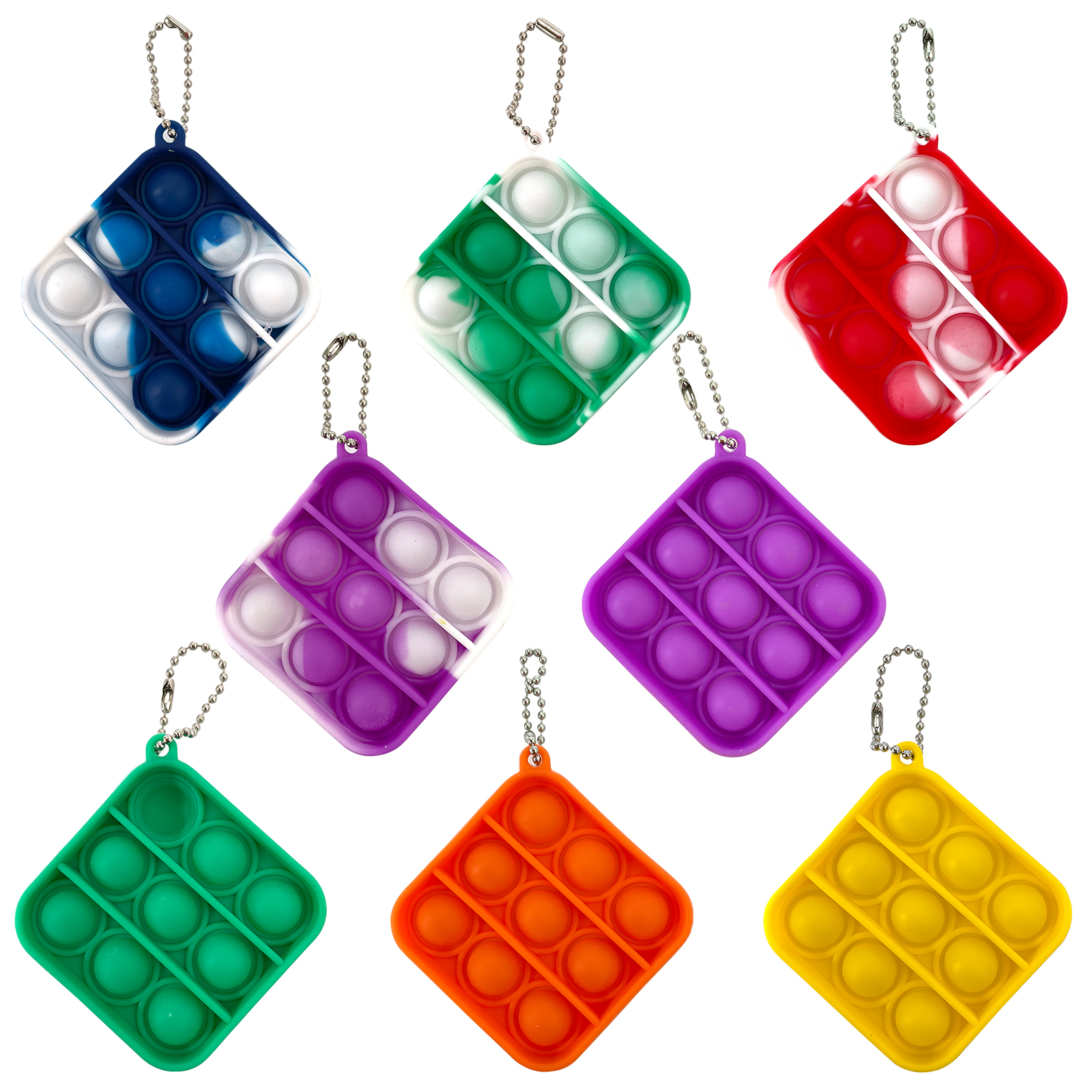 

Finger Toy Anti Stress Push Bubble Sensory Squeeze Keychain Toys (Square), Orange, 501 Original