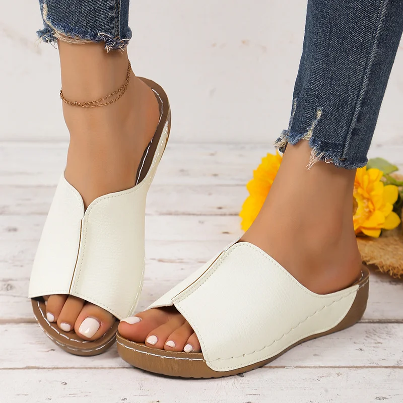 Yyvonne Wear Women's Shoes Comfortable Slope And Slippers Simple Size 2025 New Cool Drag Woman