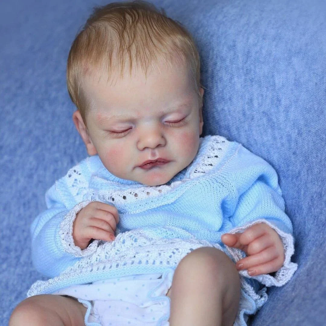 [Mini Baby Boy Dolls] 12" Real Lifelike Sleeping Newborn Baby Hand-painted Hair Girl Silicone Vinyl Body Baby Rene -Creativegiftss® - [product_tag] RSAJ-Creativegiftss®