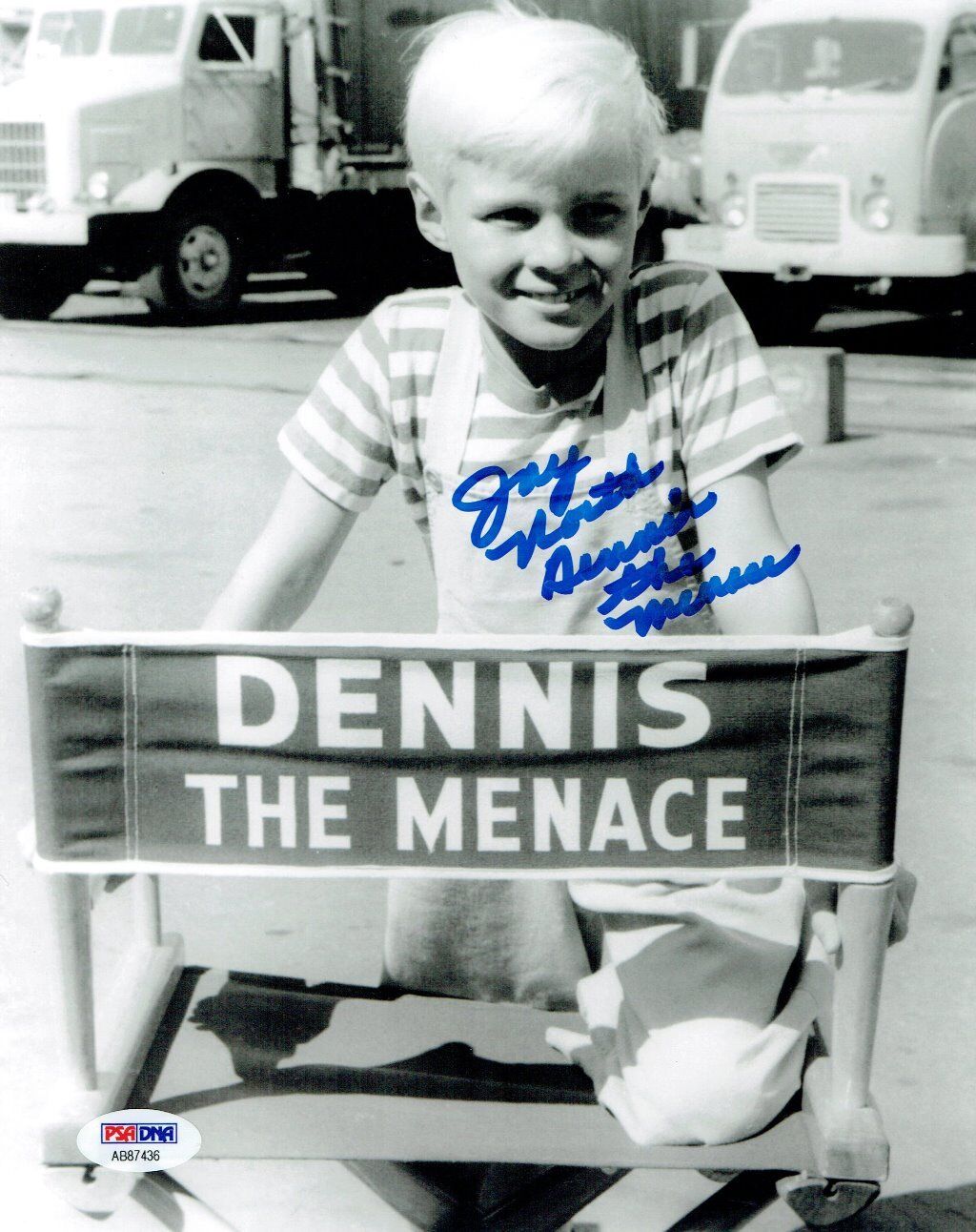 Jay North Signed Dennis the Menace Autographed 8x10 B/W Photo Poster painting PSA/DNA #AB87436