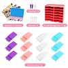 (US Local)12 Grids Diamond Painting Organization Set with Point Drill Trays (Red 1)