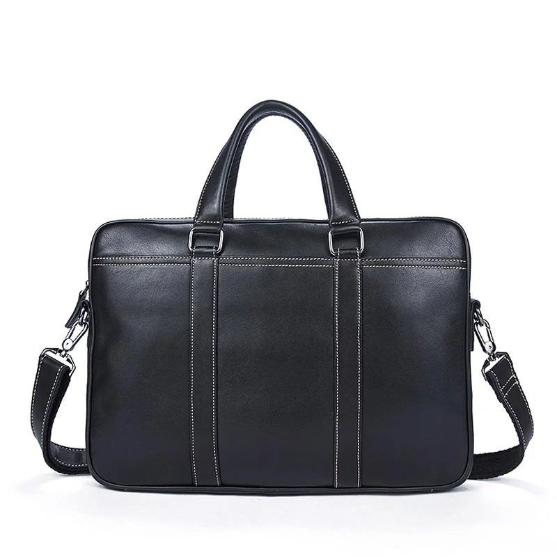 Business Leather Durable Handy Lightweight Briefcase Handbag With Large Capacity