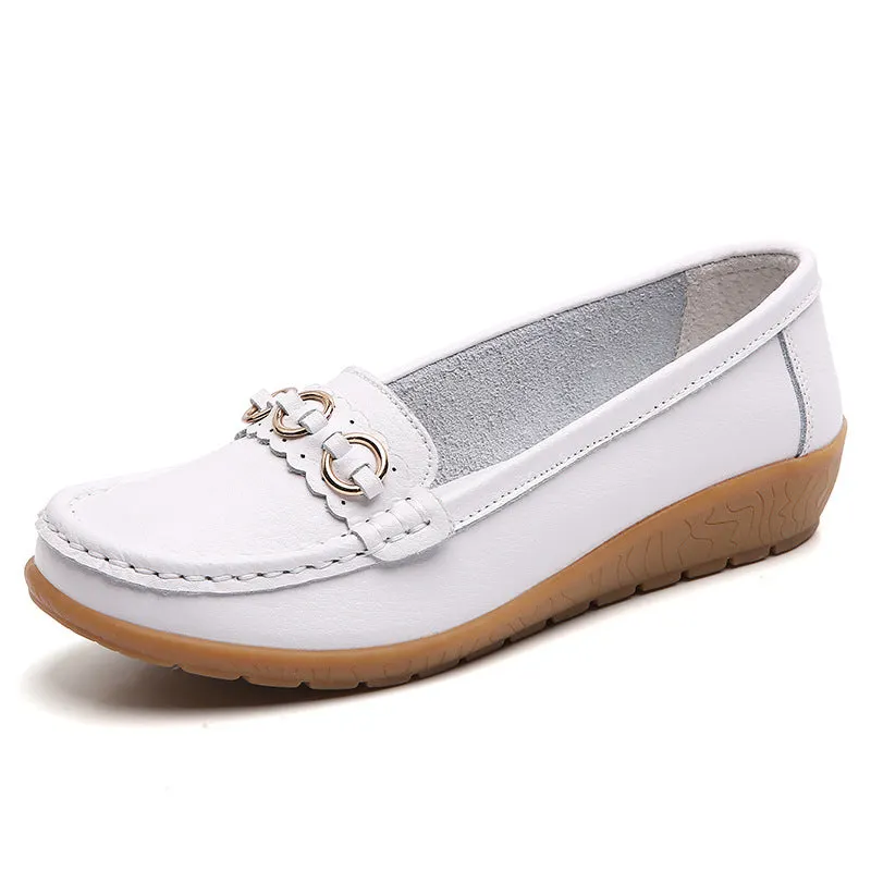Women's Soft Sole Wide Breathable Waterproof Lightweight Walking Flat Loafer Shoes