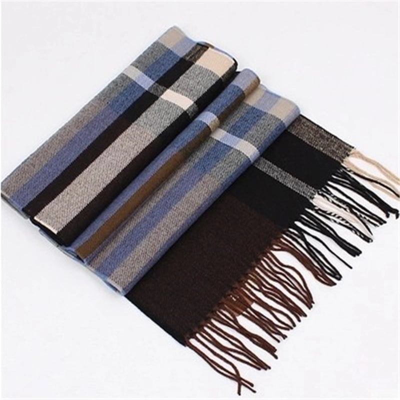 Autumn And Winter New Men’s Scarf Warm Korean Style British Plaid Cashmere Versatile Classic Men’s And Women’s Student Scarf