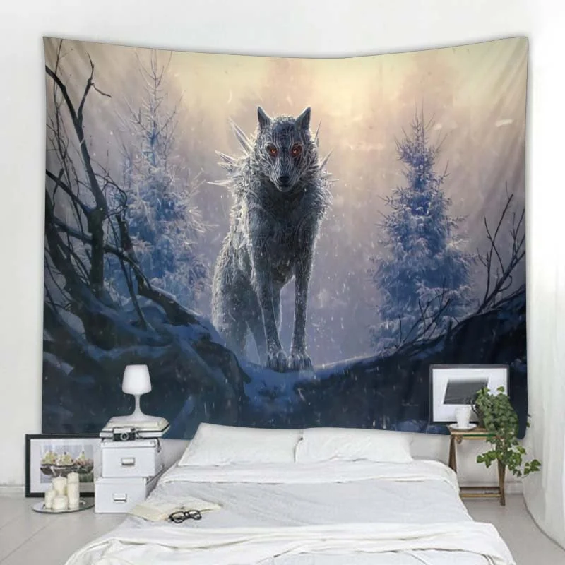 Nigikala creative tapestry wall hanging decoration tiger lion pattern wall hangings home textile wall Bohemian decoration tapiz