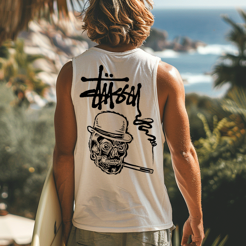 Stylish Graphic Tank Top For Summer Beach Adventures / TECHWEAR CLUB / Techwear