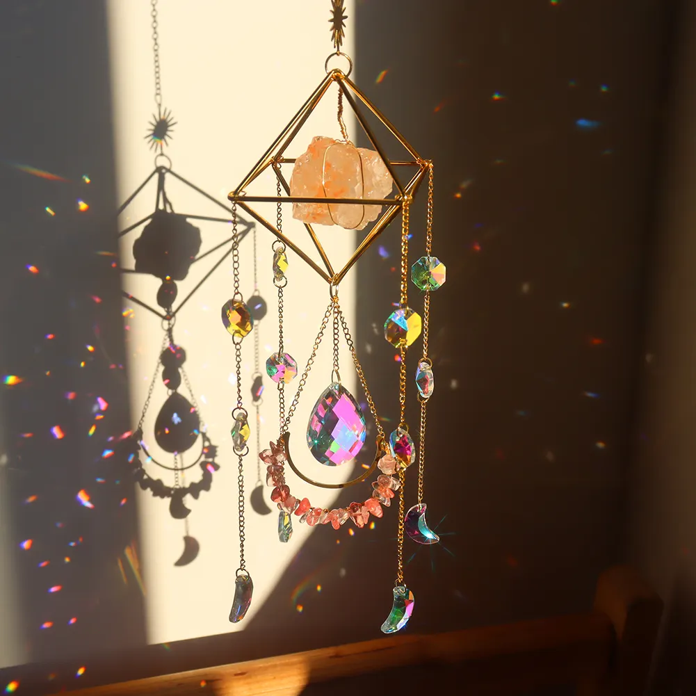 K9 Crystal Light Catchers Wind Chime Sunlight Trapping Windchimes Jewelry