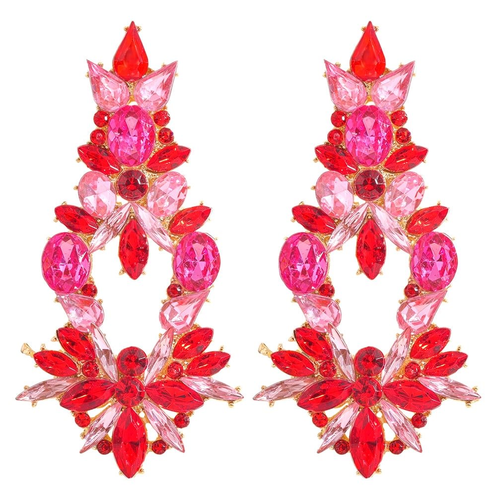 Dvacaman New Arrival Long Colorful Rhinestone Irregular Drop Earrings High Quality Trendy Crystal Pendant Jewelry Gift For Women