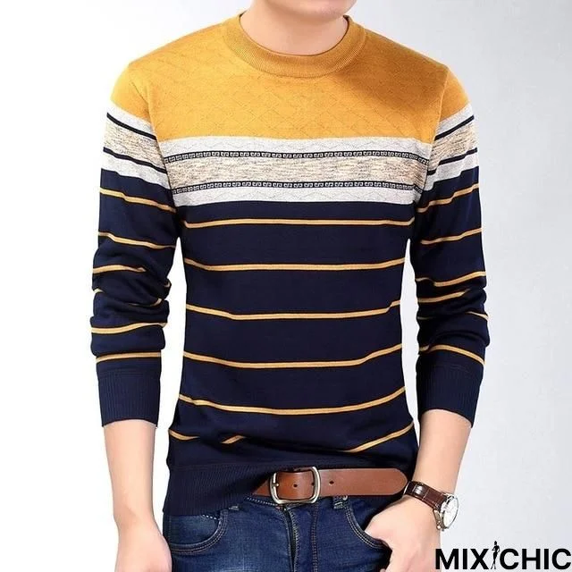 Fashion Casual Clothing Social Fitness Bodybuilding Striped T Shirts Men T-Shirt Tee Shirt Pullover Sweater