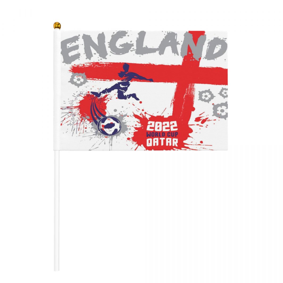 England 2022 Qatar World Cup Hand Held Small Miniature Flags on Stick